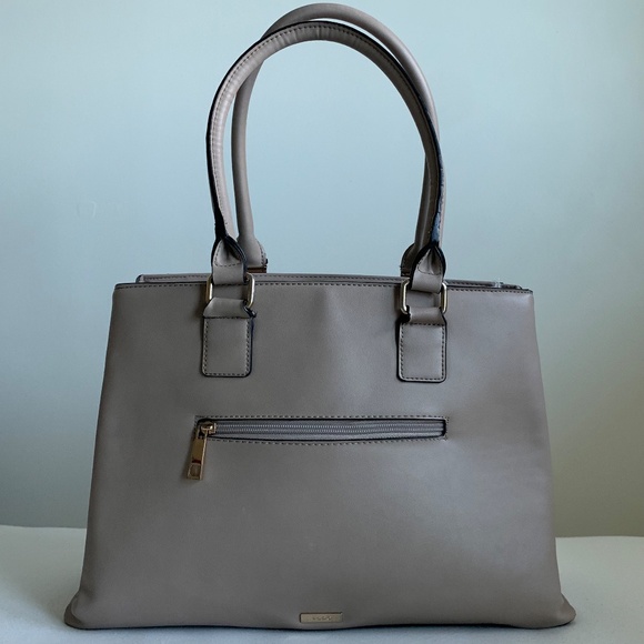 Aldo Taupe and Gold Hardware Large Tote Work Office Bag Purse (GUC) - Picture 4 of 16